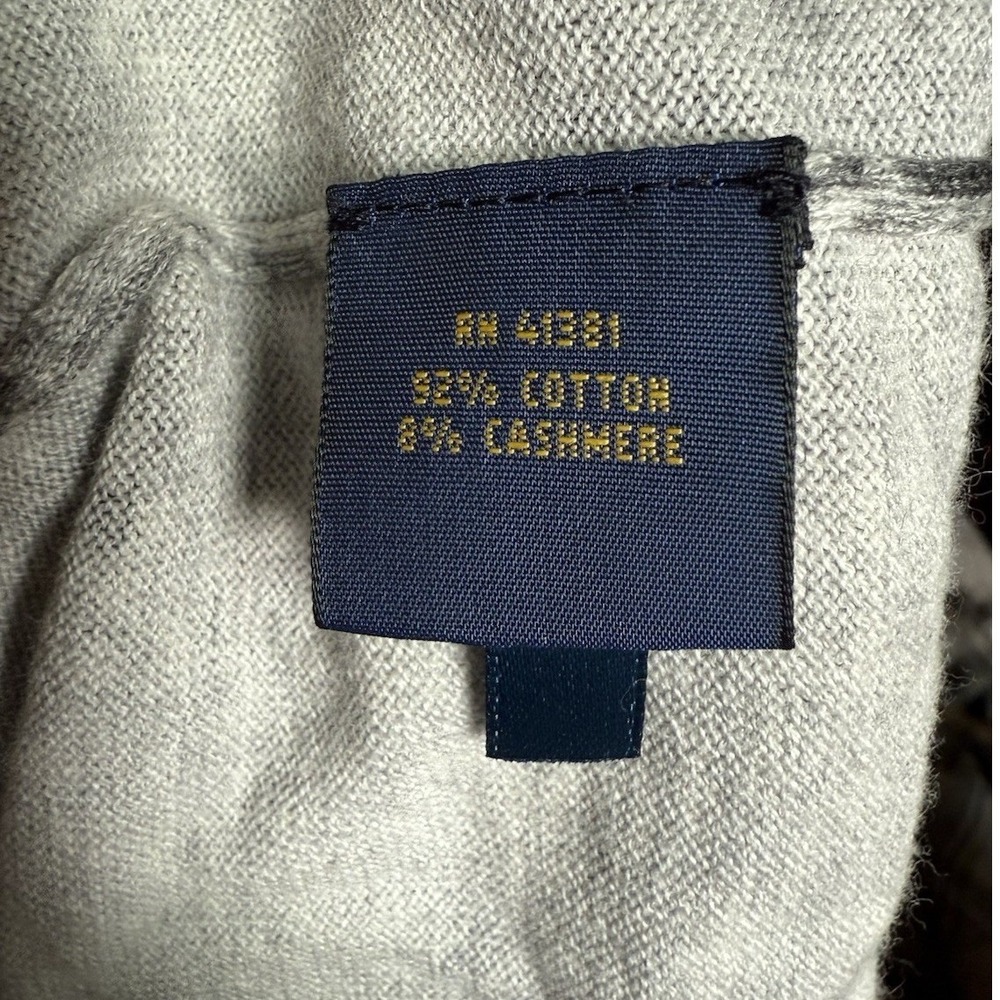 Polo Golf Ralph Lauren Mens XXL Grey Plaid Cotton Cashmere Crewneck Sweater - Picture 4 of 4